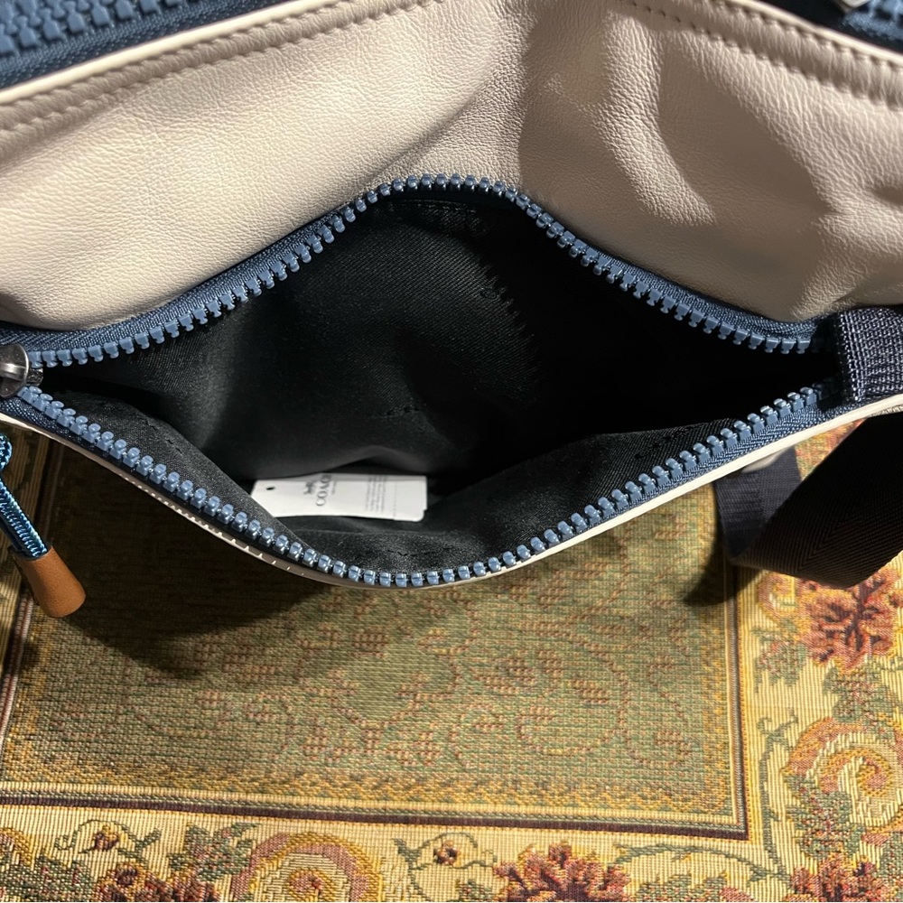 COACH Pacer Crossbody in Chalk, Navy & Brown - Picture 13 of 14